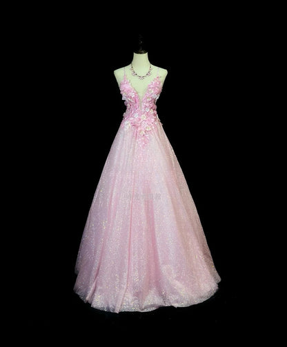 Vintage 90s Prom Dresses Ball Gown Spaghetti Strap Light Pink With Flowers Long Party Gown Formal Outfits RB6015
