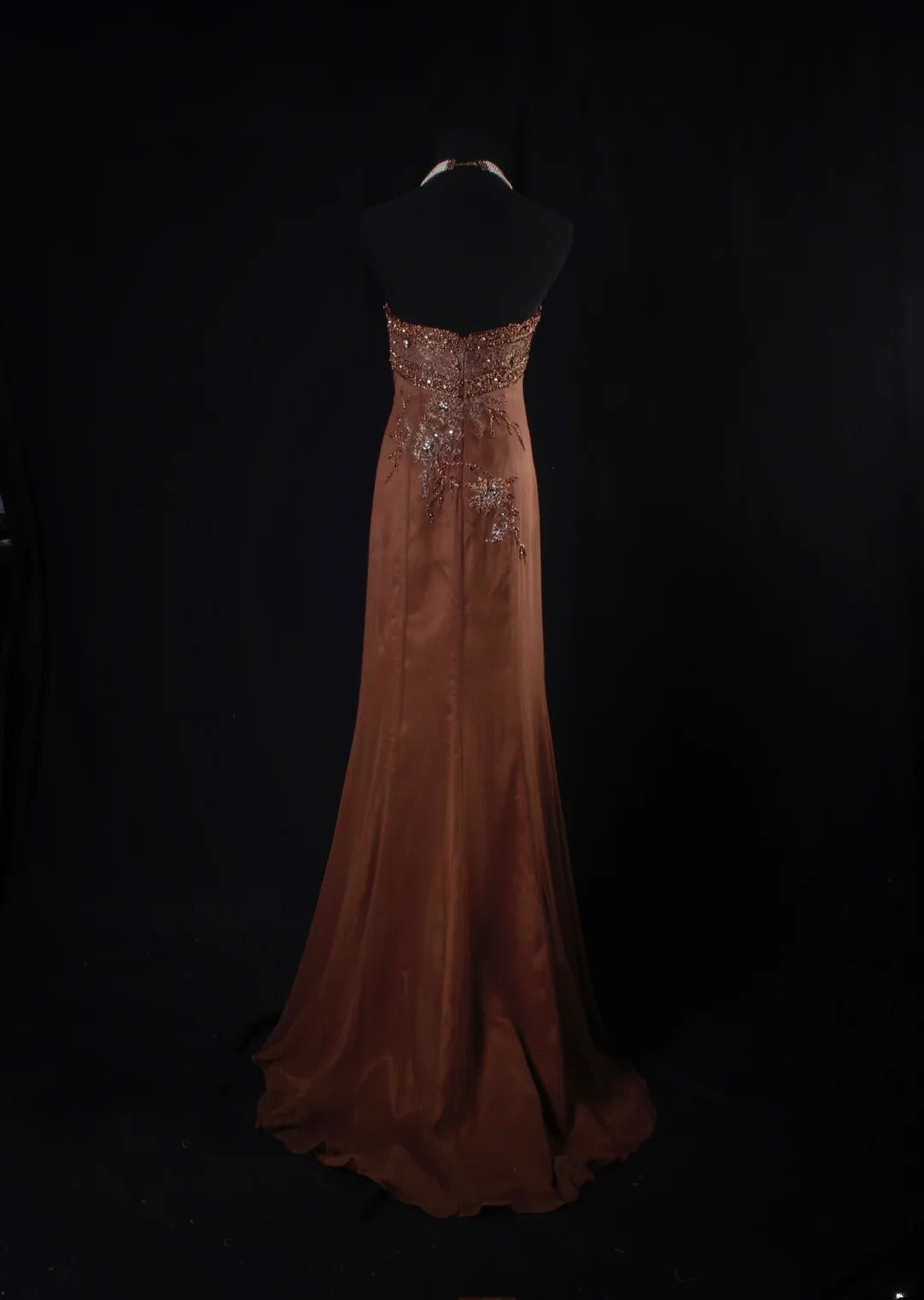 Robe de bal sirène vintage sans bretelles et sans manches, ornée de perles, longue et élégante, style années 1950, AS217