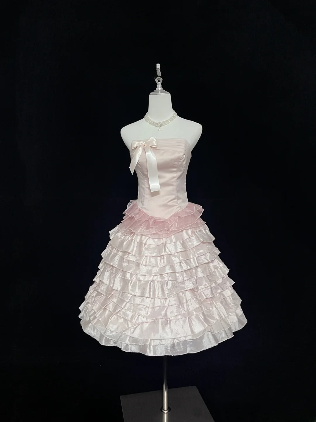 Cute Homecoming Dresses Ball Gown Knee Length Strapless Pink Birthday Cocktail Dress Ideas Outfits RB7619