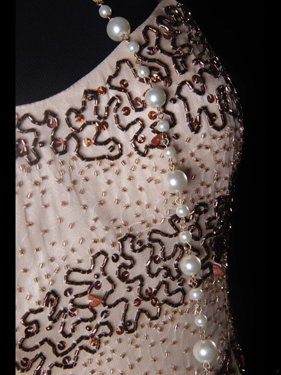 Vintage A-Linien-Kleid mit Spaghettiträgern aus champagnerfarbenem Chiffon, langes, formelles Abendkleid im Stil der 1950er Jahre, AS223