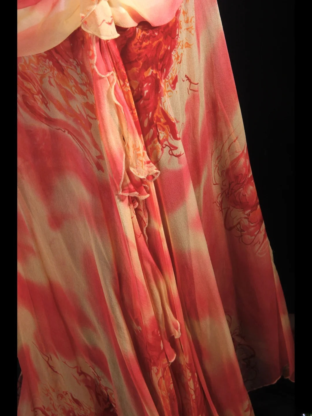 Elegantes Ballkleid im Stil der 1950er Jahre, Meerjungfrauenstil, V-Ausschnitt, florales Chiffon-Design, langes Vintage-Abendkleid AS232