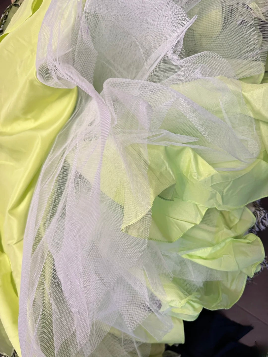 Beautiful Prom Dresses Ball Gown Sweetheart Green Tulle With Tiered Layered Long Formal Outfits RB6092