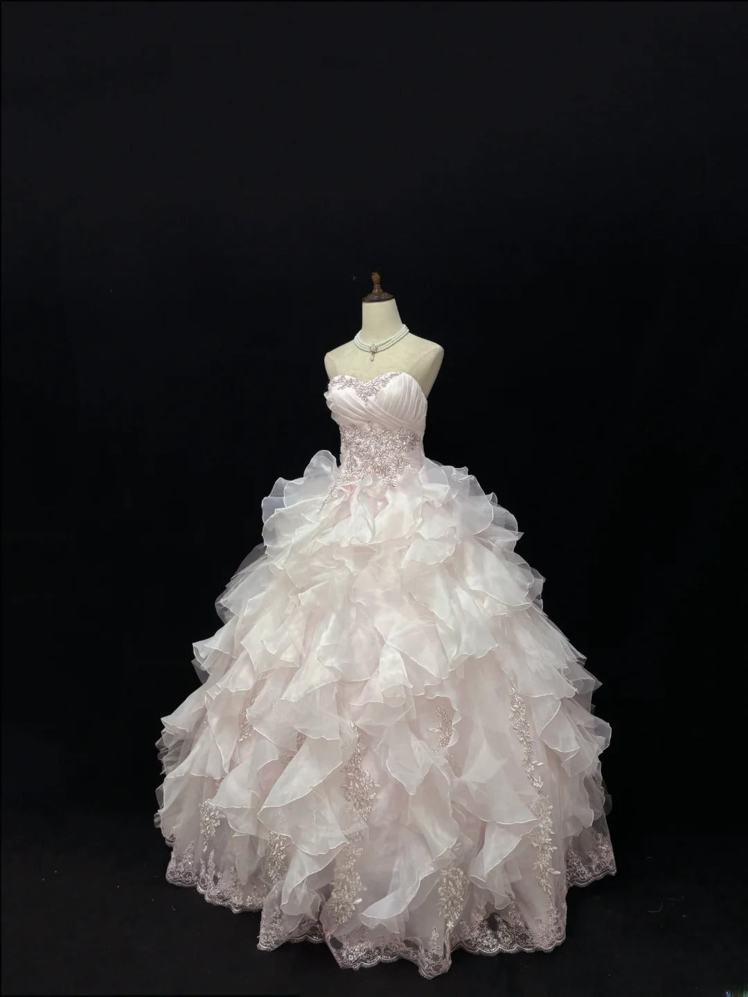 Elegant Ball Gowns Sweetheart Pink Poofy Long With Tiered Layers Tulle Quince Dress Sweet 16 inspo Quinceanera Dresses Vestidos De 15 anos RB7648