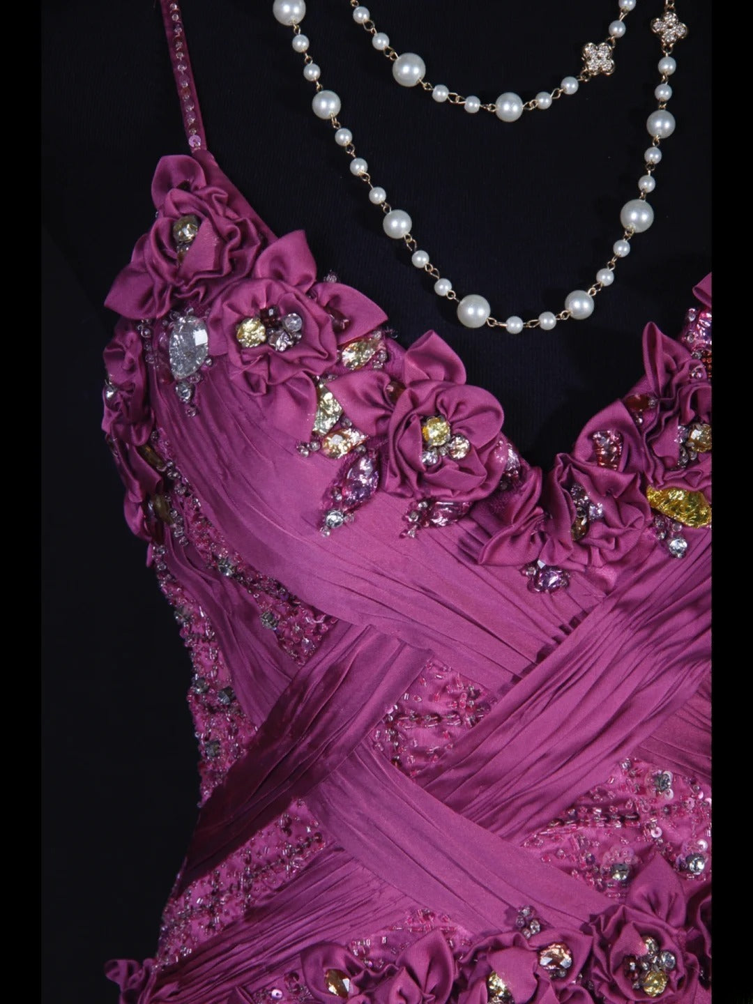 Robe de bal élégante années 1950, coupe trapèze, bretelles spaghetti, tulle couleur raisin, robe de soirée longue AS249