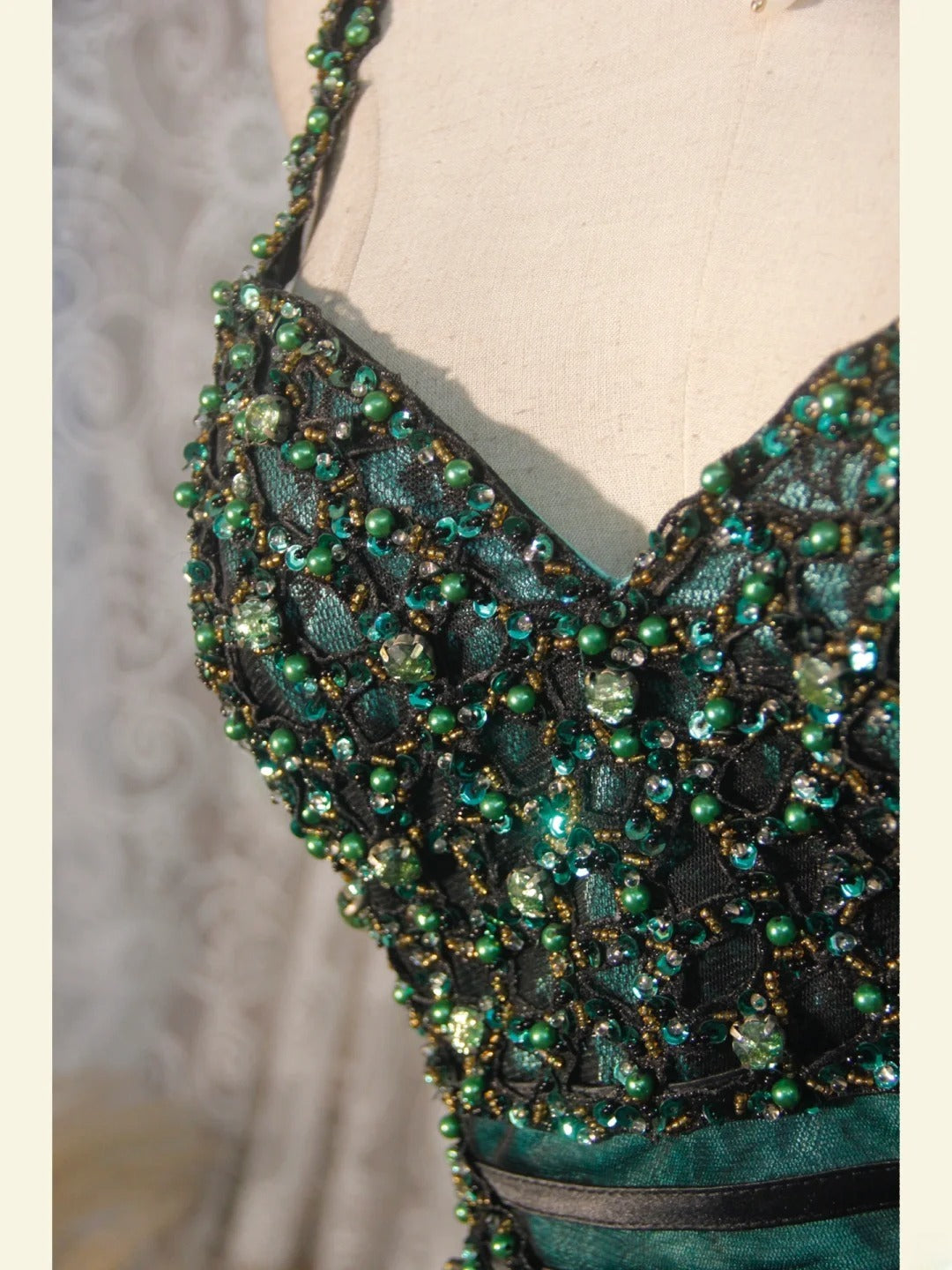 Elegantes Ballkleid im Stil der 1950er Jahre, Meerjungfrauen-Schnitt, Spaghettiträger, dunkelgrüner Tüll, langes Partykleid, Abendkleid AS250