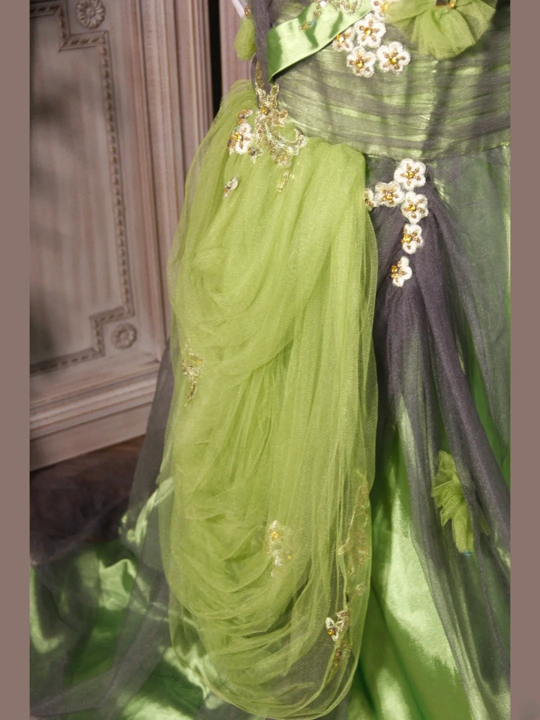 Elegantes Ballkleid im Stil der 1950er Jahre, Meerjungfrauenstil mit Spaghettiträgern, grünes Tüllkleid, langes Partykleid, Abendkleid AS252
