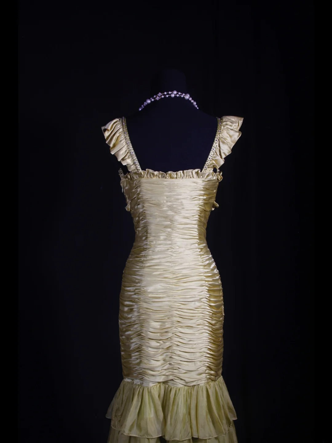 Robe de bal élégante années 1950, sirène, col carré, verte, longue, robe de soirée AS253