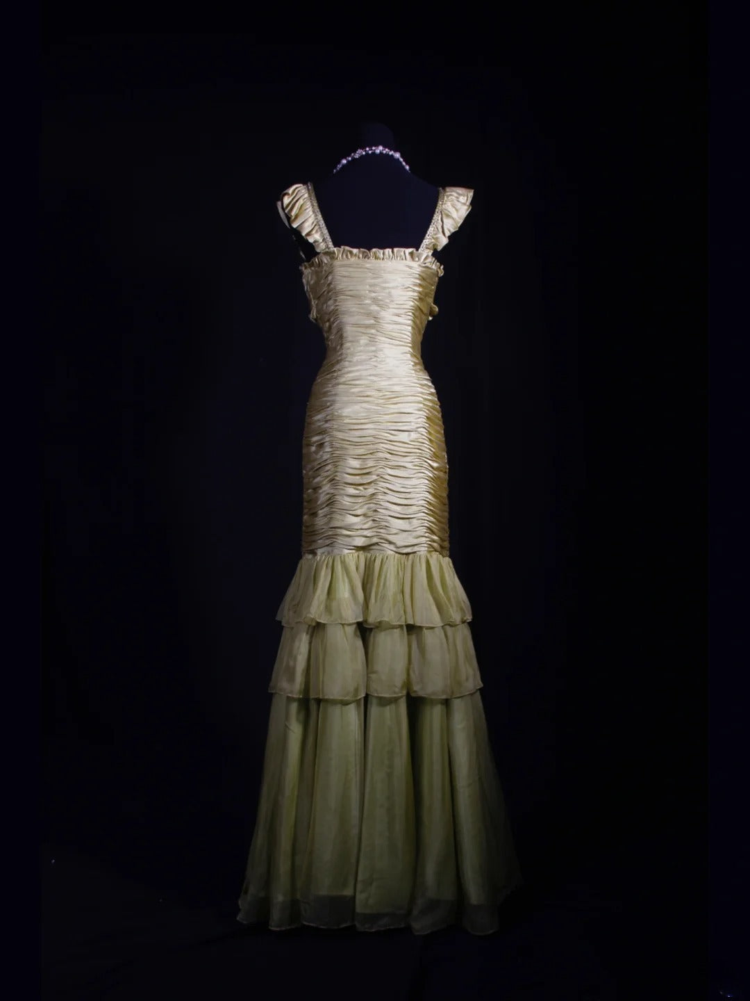 Robe de bal élégante années 1950, sirène, col carré, verte, longue, robe de soirée AS253