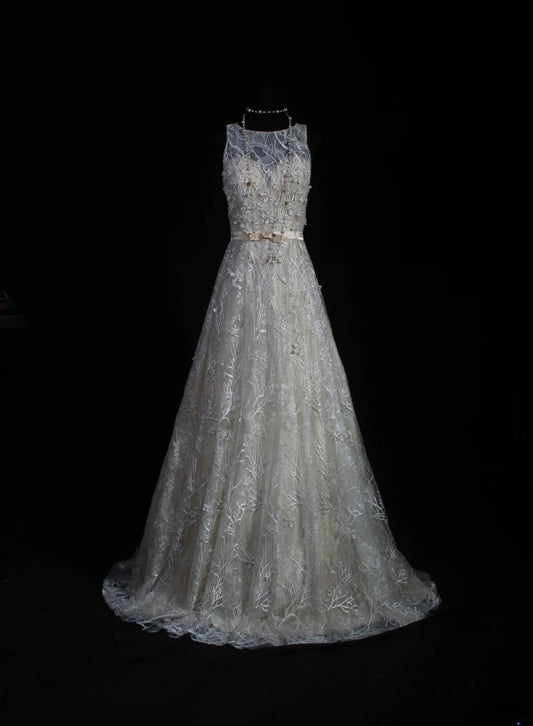 Vintage Prom Dresses Aesthetic A line Silver Gray Lace With Beads Inspo Impress Long Party Semi Formal Gown For Senior Teens High Schools AS255