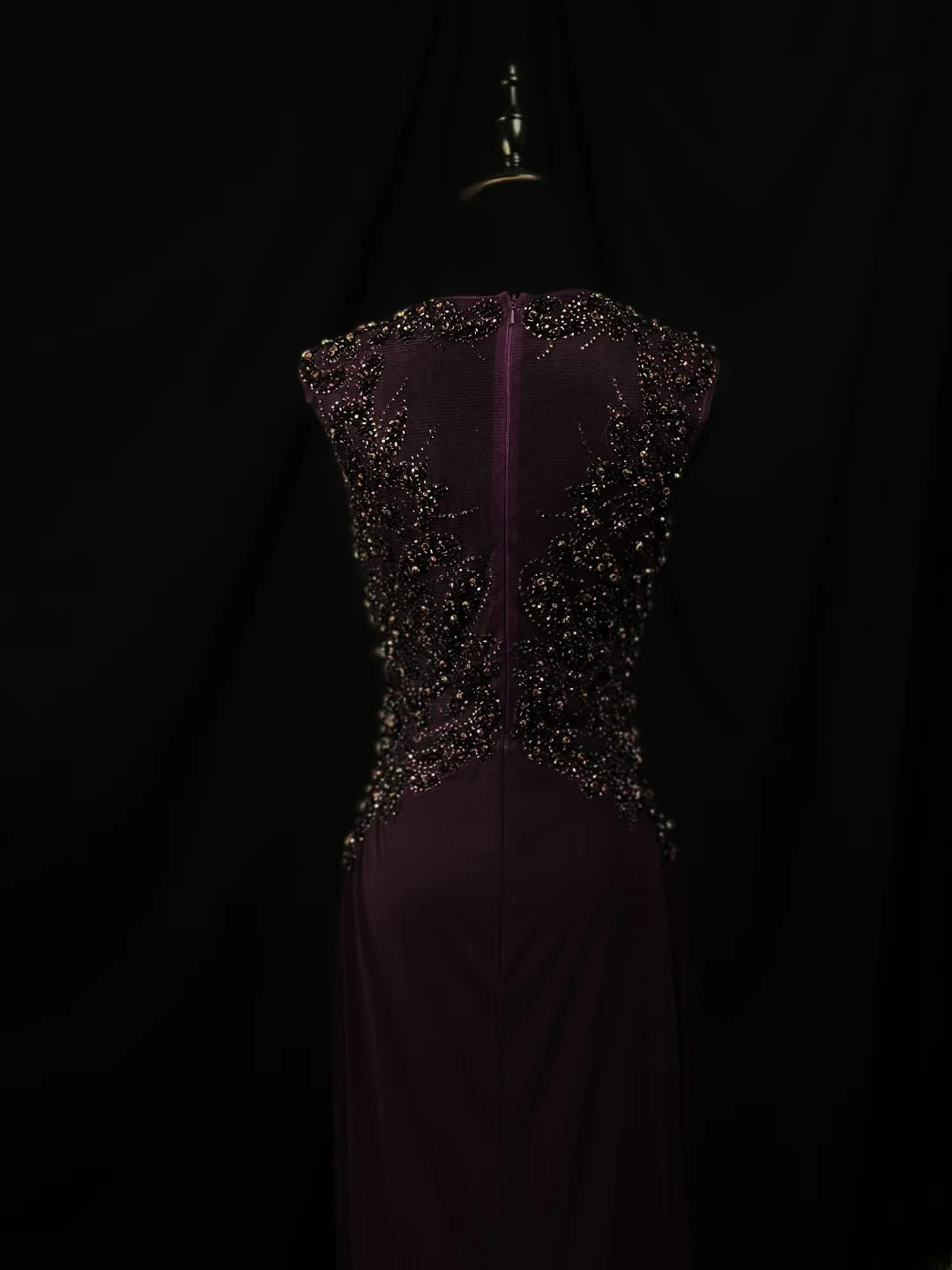 Beautiful Prom Dresses Mermaid Scoop Purple With Beading Crystals Long Formal Outfits RB6109