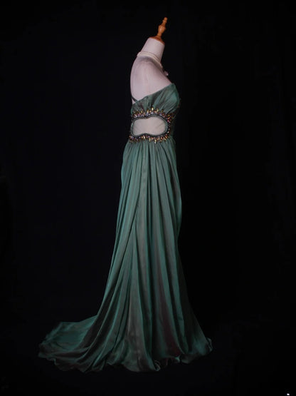 Vintage Mermaid One Shoulder Chiffon With Beaded Tiered Bodice Long Prom Dresses Impress 18th Birthday Outfits Prom Gown AS272