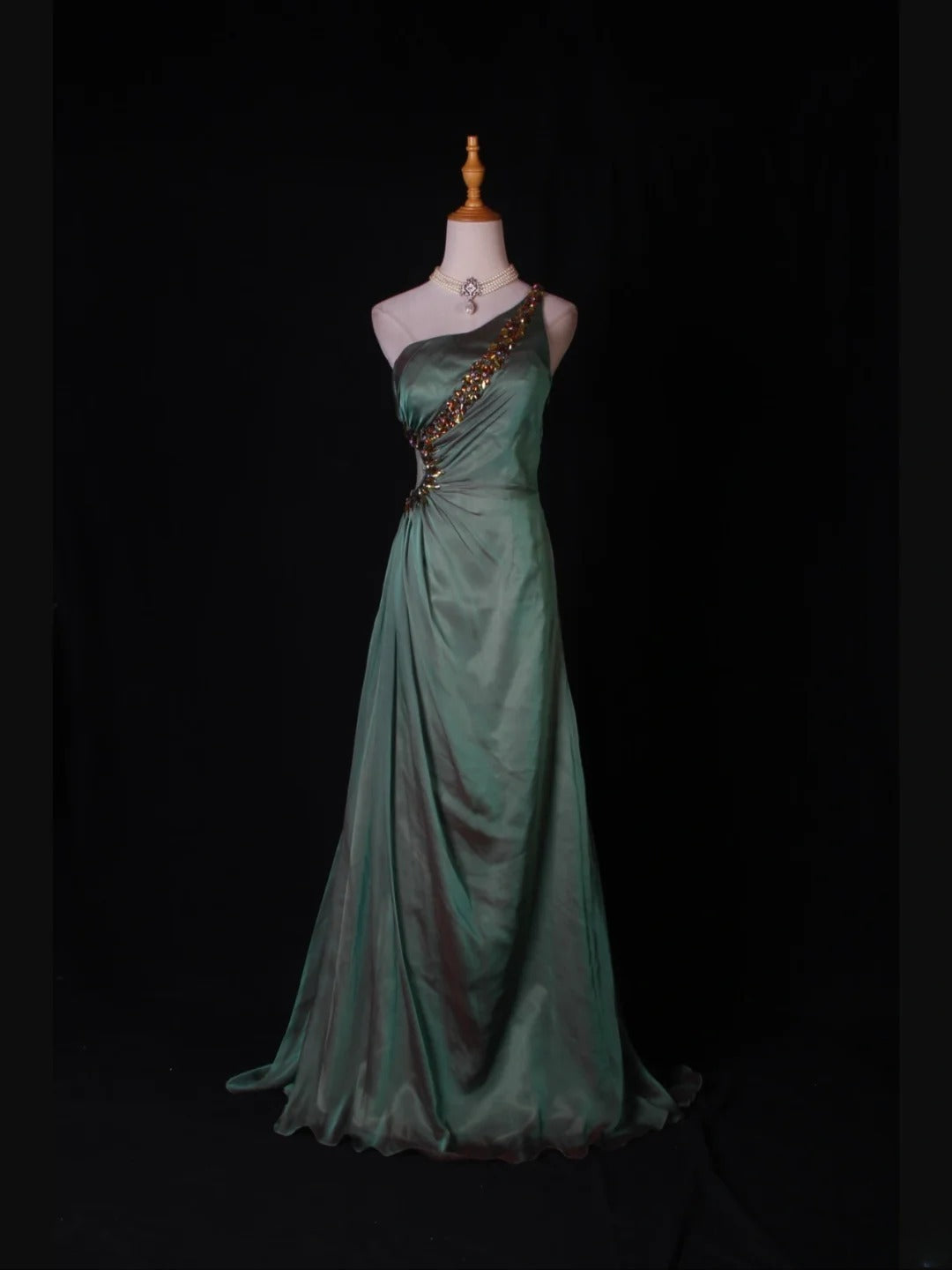 Vintage Mermaid One Shoulder Chiffon With Beaded Tiered Bodice Long Prom Dresses Impress 18th Birthday Outfits Prom Gown AS272