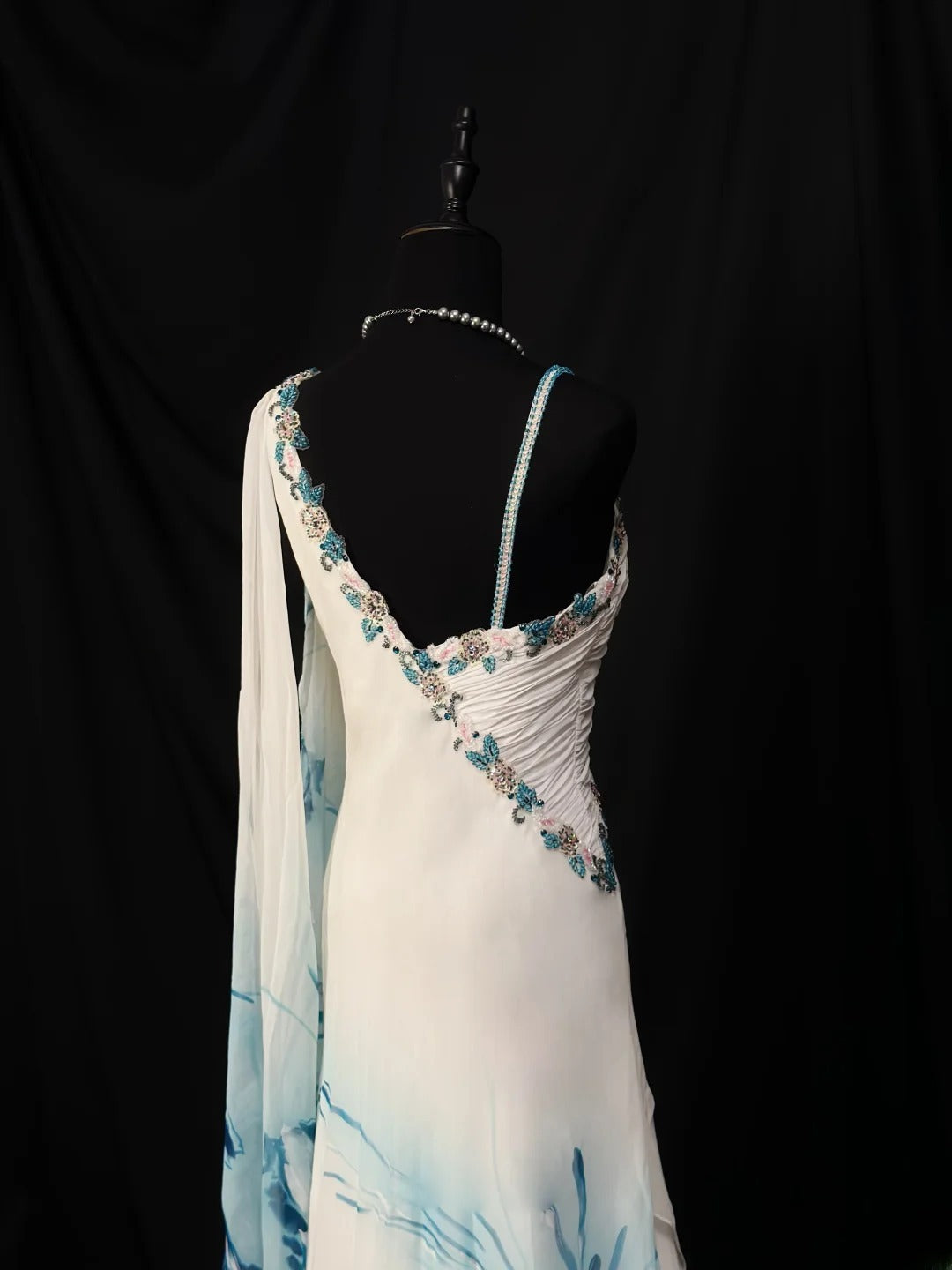 Vintage 90s Prom Dresses A line Straps Chiffon White With Beading Party Gown Formal Outfits RB6119