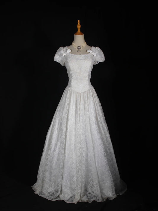 Wedding Dresses for Bride Short Sleeves Lace Petite/Plus Size Bridal Gowns for Civil Wedding for Beach Wedding AS286