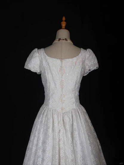 Brautkleider mit kurzen Ärmeln, Spitze, in kleinen/großen Größen, für standesamtliche Trauungen und Strandhochzeiten AS286
