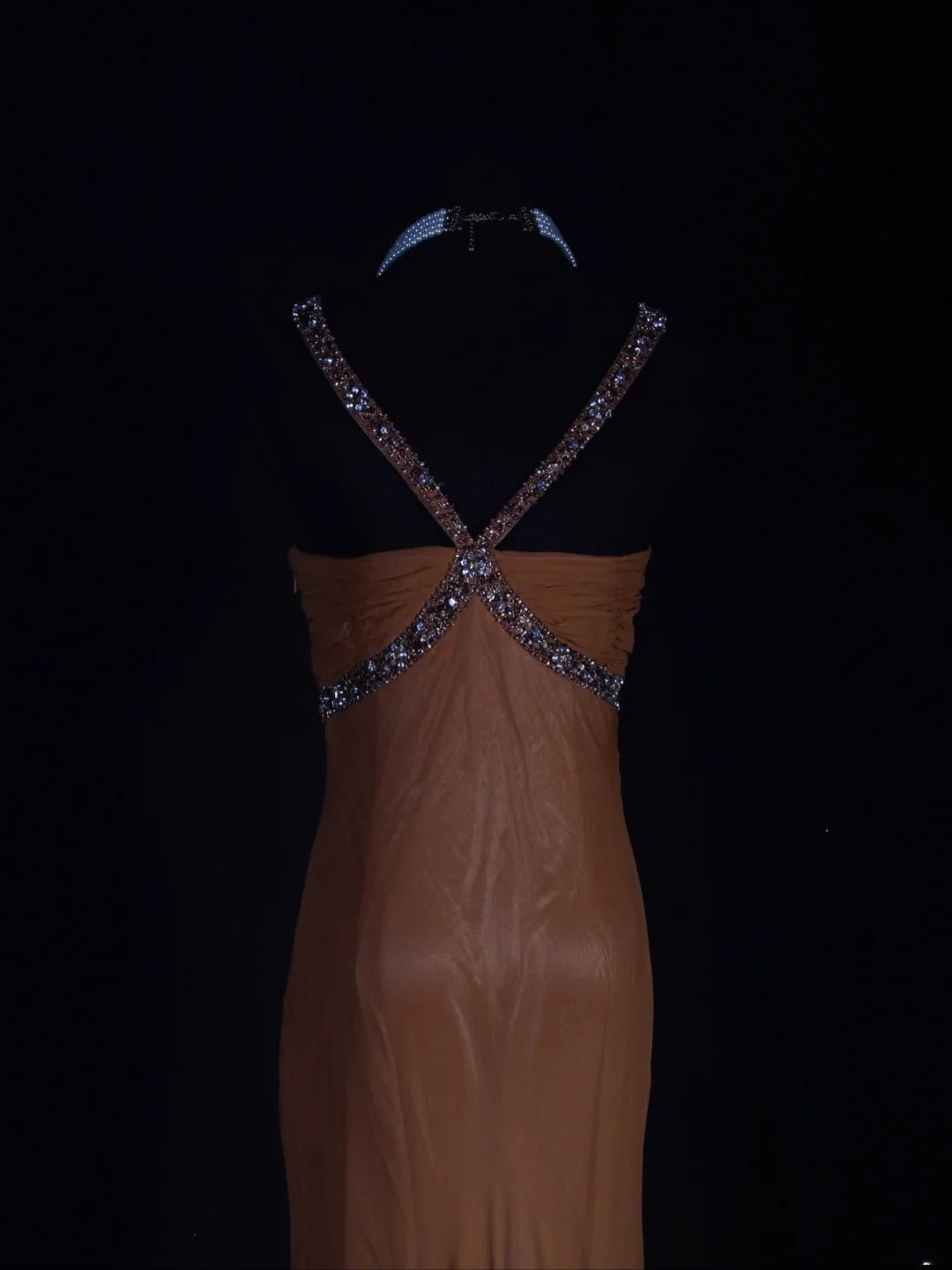 Vintage Mermaid 80s Halter Burnt Orange With Beads Long Prom Dresses Impress 20th Birthday Outfit Formal Gowns AS291
