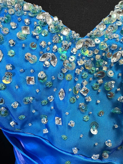 Vintage 1950s Prom Dresses Ball Gown Sweetheart Royal Blue Satin With Crystals Party Gown Formal Outfits RB6133