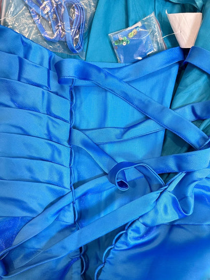 Vintage 1950s Prom Dresses Ball Gown Sweetheart Royal Blue Satin With Crystals Party Gown Formal Outfits RB6133