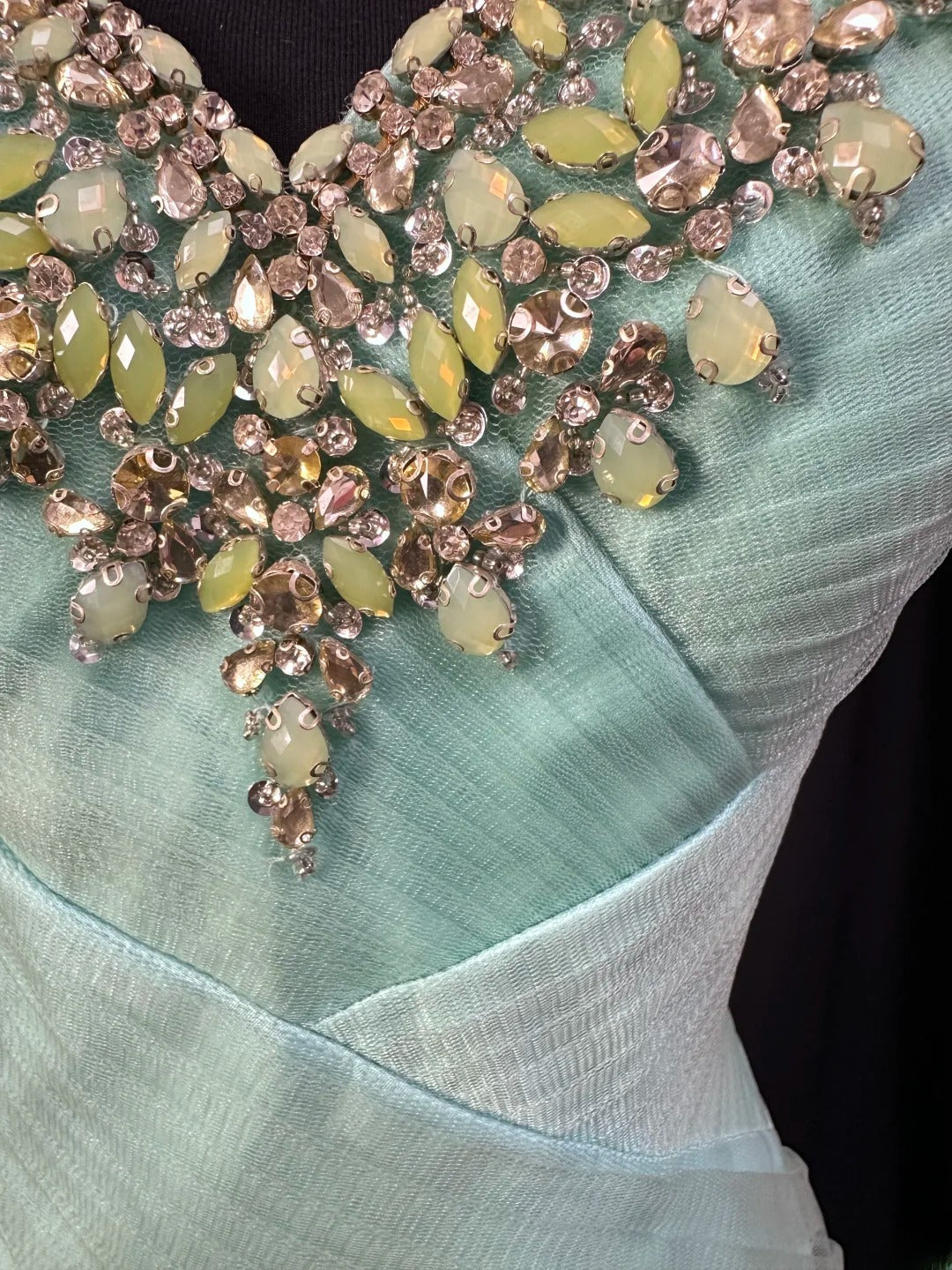 Modest Prom Dresses Mermaid Off The Shoulder Sage Green Tulle With Ruffled Long Night Evening Formal Outfits RB6134