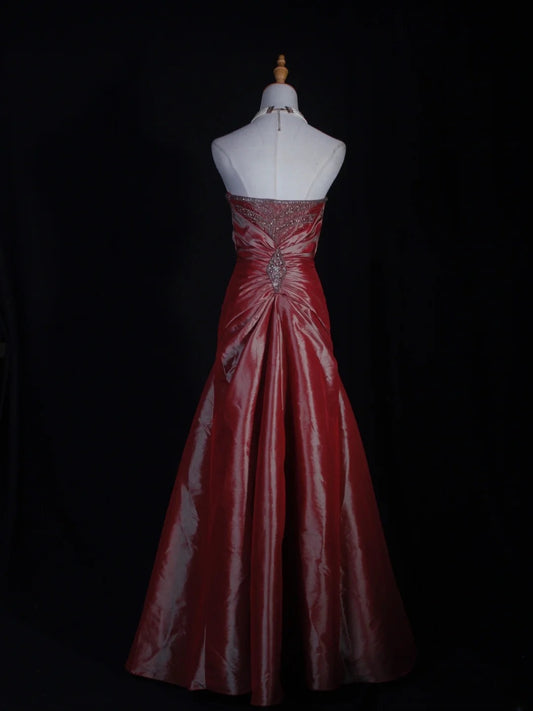 Retro 1960s Mermaid Strapless Pink Taffeta With Silver Beads Bodice Long Prom Dresses Inspo 22th Birthday Outfit Formal Gown AS299