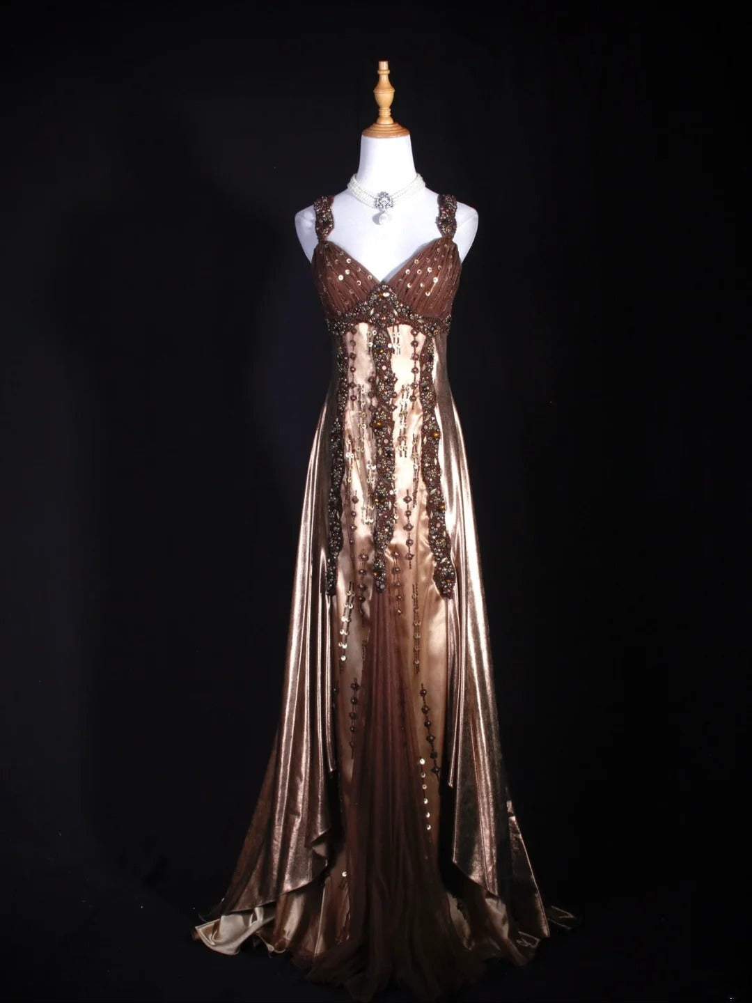 Vintage A-Linien-Abendkleid aus den 1980er Jahren mit Herzausschnitt, Tüll und Perlen, langes Kleid, perfektes Outfit für den 20. Geburtstag, festliche Abendgarderobe AS301