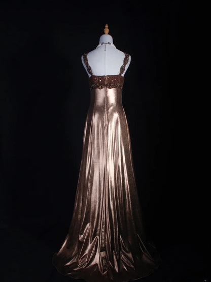 Vintage A-Linien-Abendkleid aus den 1980er Jahren mit Herzausschnitt, Tüll und Perlen, langes Kleid, perfektes Outfit für den 20. Geburtstag, festliche Abendgarderobe AS301
