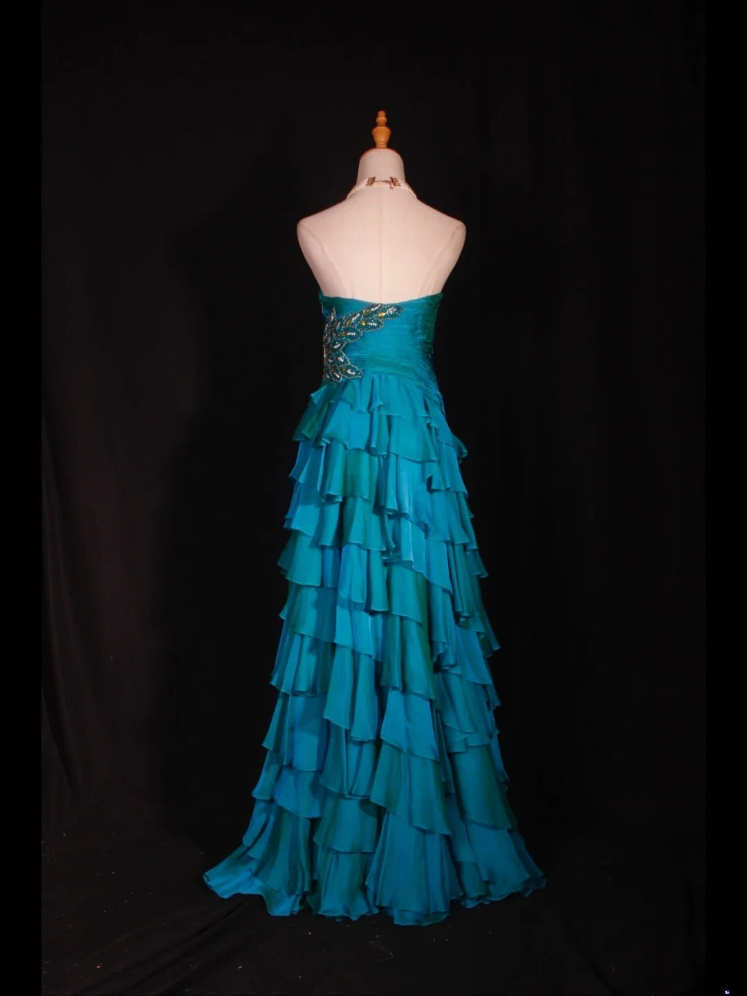 Retro-Abendkleid im Stil der 1950er Jahre: A-Linie, herzförmiger Ausschnitt, blauer Chiffon mit Perlen, mehrlagig, Inspiration für das Outfit zum 22. Geburtstag, formelles Abendkleid AS316