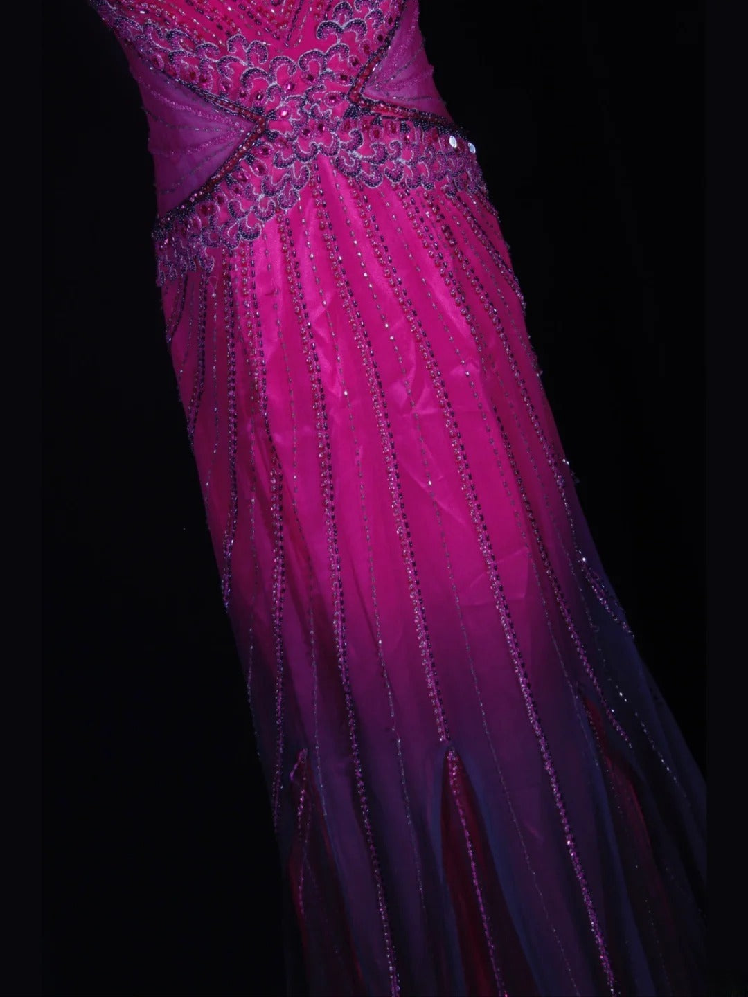 Vintage 2000s Mermaid Spaghetti Straps Hot Pink Tulle Beaded Bodice Plus Size Long Prom Dresses Impress 21th Birthday Outfits Prom Gown AS320