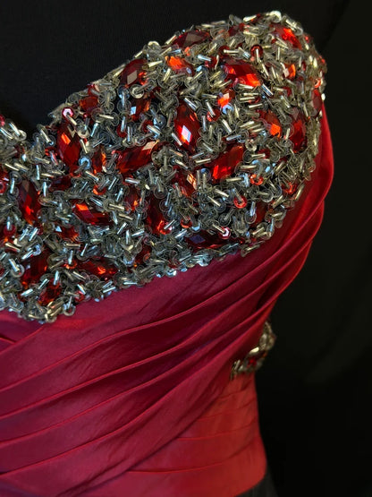Vintage 80s Prom Dresses Mermaid Sweetheart Black Taffeta With Beading Party Gown Formal Outfits RB6157