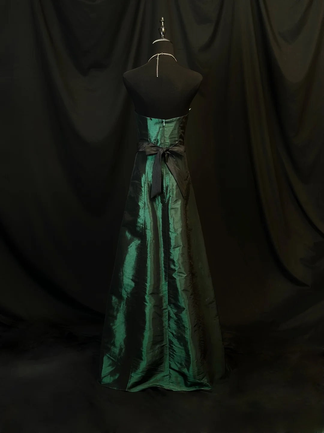 Vintage 80s Prom Dresses Mermaid Sweetheart Dark Green Taffeta Party Gown Formal Outfits RB6163