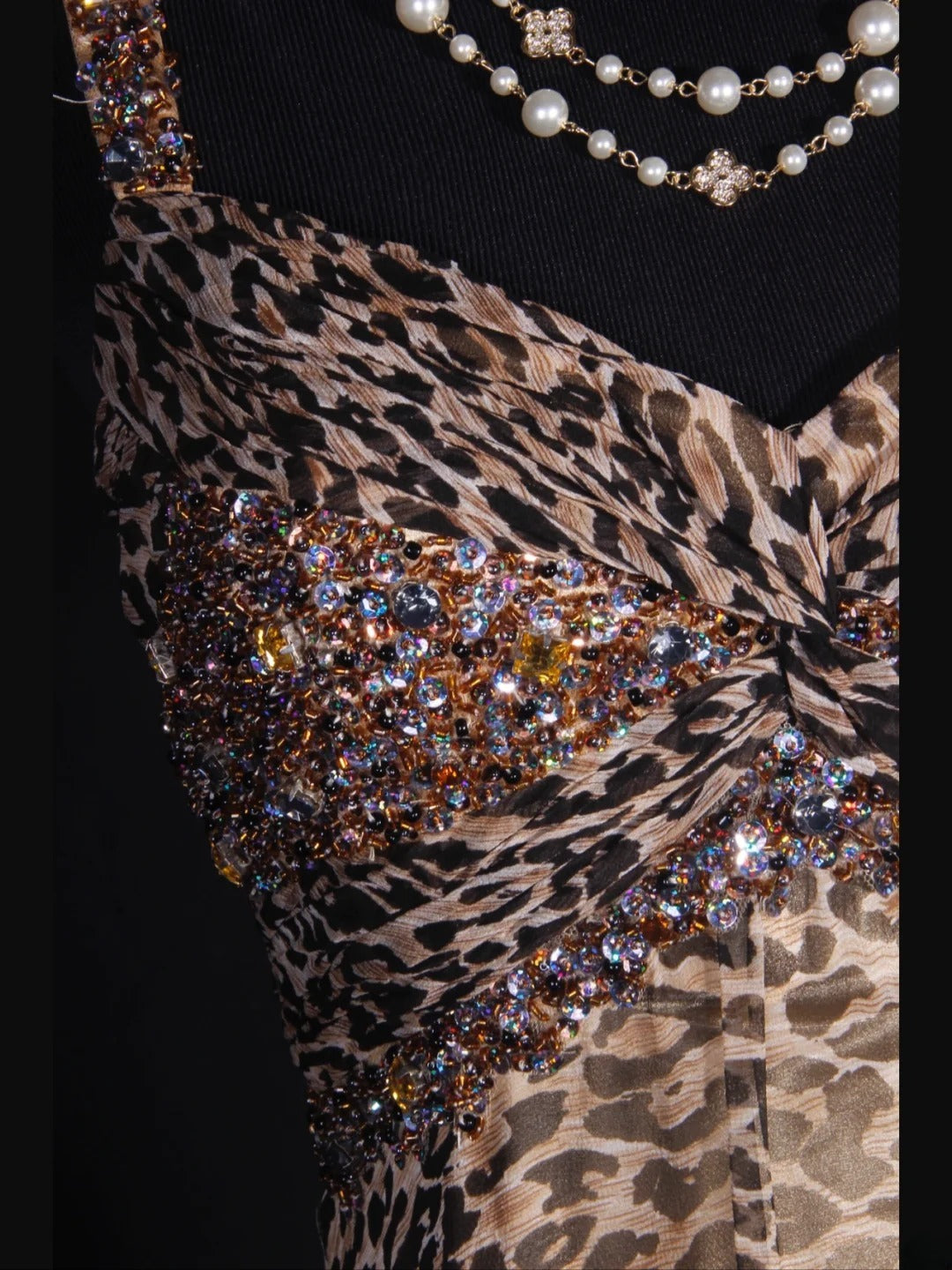 Vintage 2000s A Line Spaghetti Straps Leopard Print Beaded Bodice Plus Size Long Prom Dresses Impress 21th Birthday Outfits Prom Gown AS328