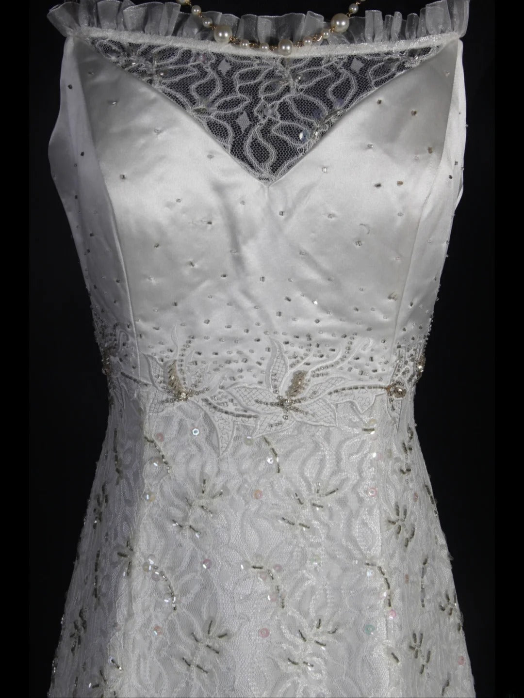 Retro 1950s Wedding Dresses for Bride A line Spagehtti Straps With Silver Beads Lace Petite/Plus Size Bridal Gowns Civil Wedding for Beach Wedding AS335