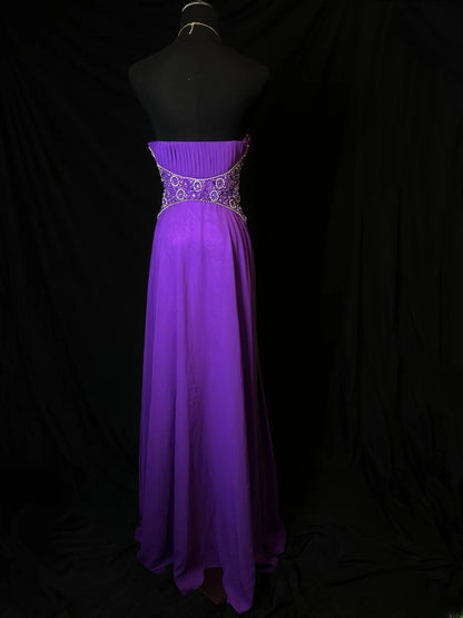 Vintage Prom Dresses A line Sweetheart Purple Chiffon With Beading 1950s Retro Classy Long Party Formal Outfits RB6179