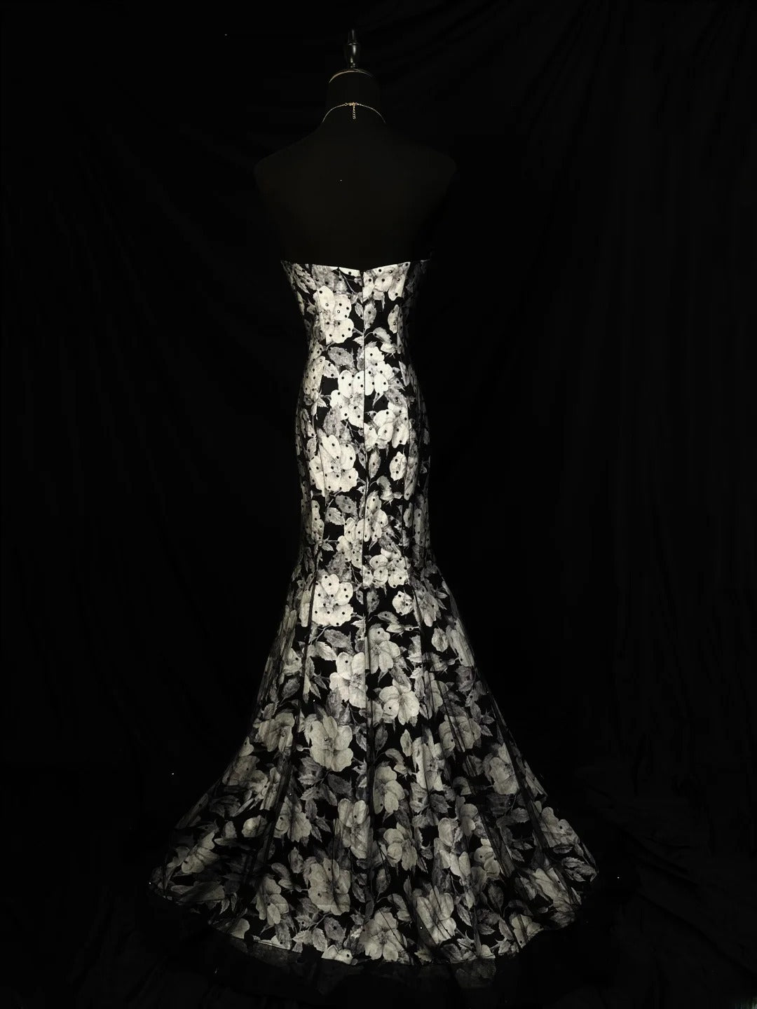 Vintage Prom Dresses Mermaid Sweetheart Black Floral With Beading 1950s Retro Classy Long Party Formal Outfits RB6181