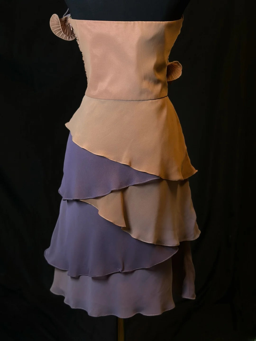 Casual Women's Elegant A line Strapless Multi Colors Chiffon Party Dress Middle School Semi Formal Hoco Dresses RB6182