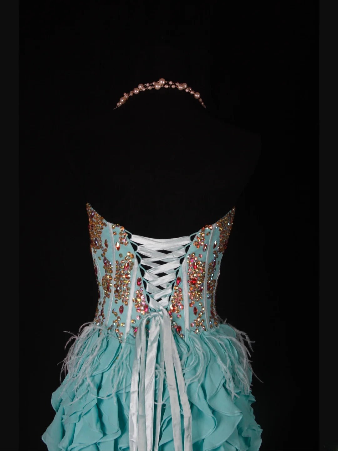 Vintage A-Linien-Kleid aus blauem Chiffon mit goldenen Perlen und Herzausschnitt, kurzes Kleid zum 16. Geburtstag, Homecoming-Kleid, Cocktailkleid AS353