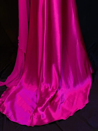 Vintage Prom Dresses Mermaid One Shoulder Hot Pink Satin With Beading 1950s Retro Classy Long Party Formal Outfits RB6185