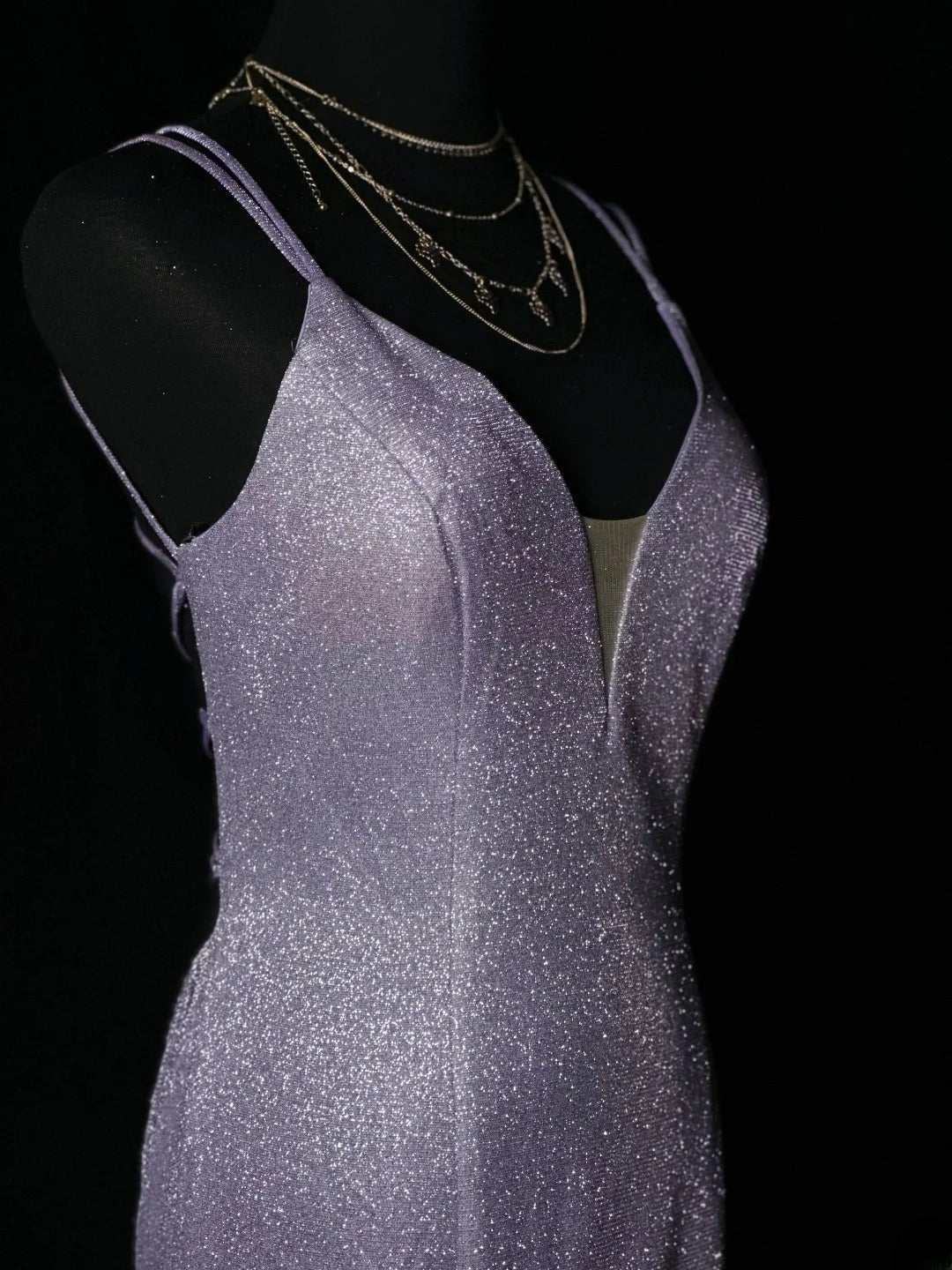 Vintage Prom Dresses Mermaid Spaghetti Strap Lilac Backless Sequin 1950s Retro Classy Long Party Formal Outfits RB6186