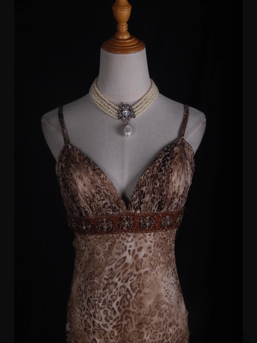 Vintage Mermaid Spaghetti Straps Leopard Print Beaded Bodice Plus Size Tea Length 18th Birthday Outfits Homecoming Dresses Cocktail Gown AS365