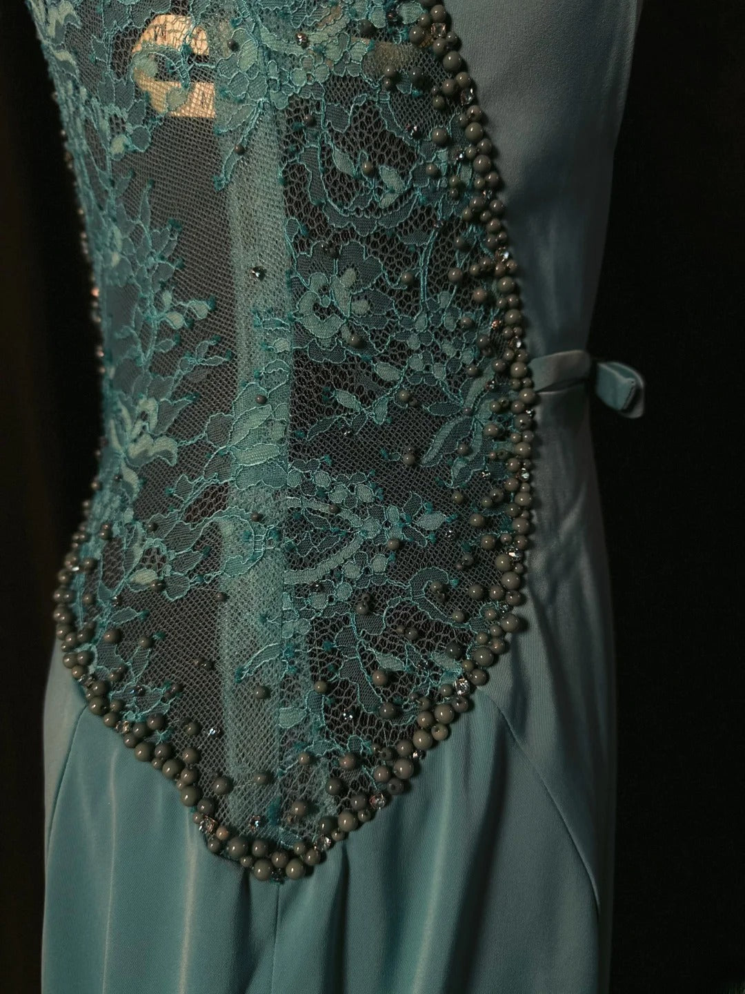 Vintage Prom Dresses Mermaid Scoop Neck Green With Pearls 1950s Retro Classy Long Party Formal Outfits RB6191