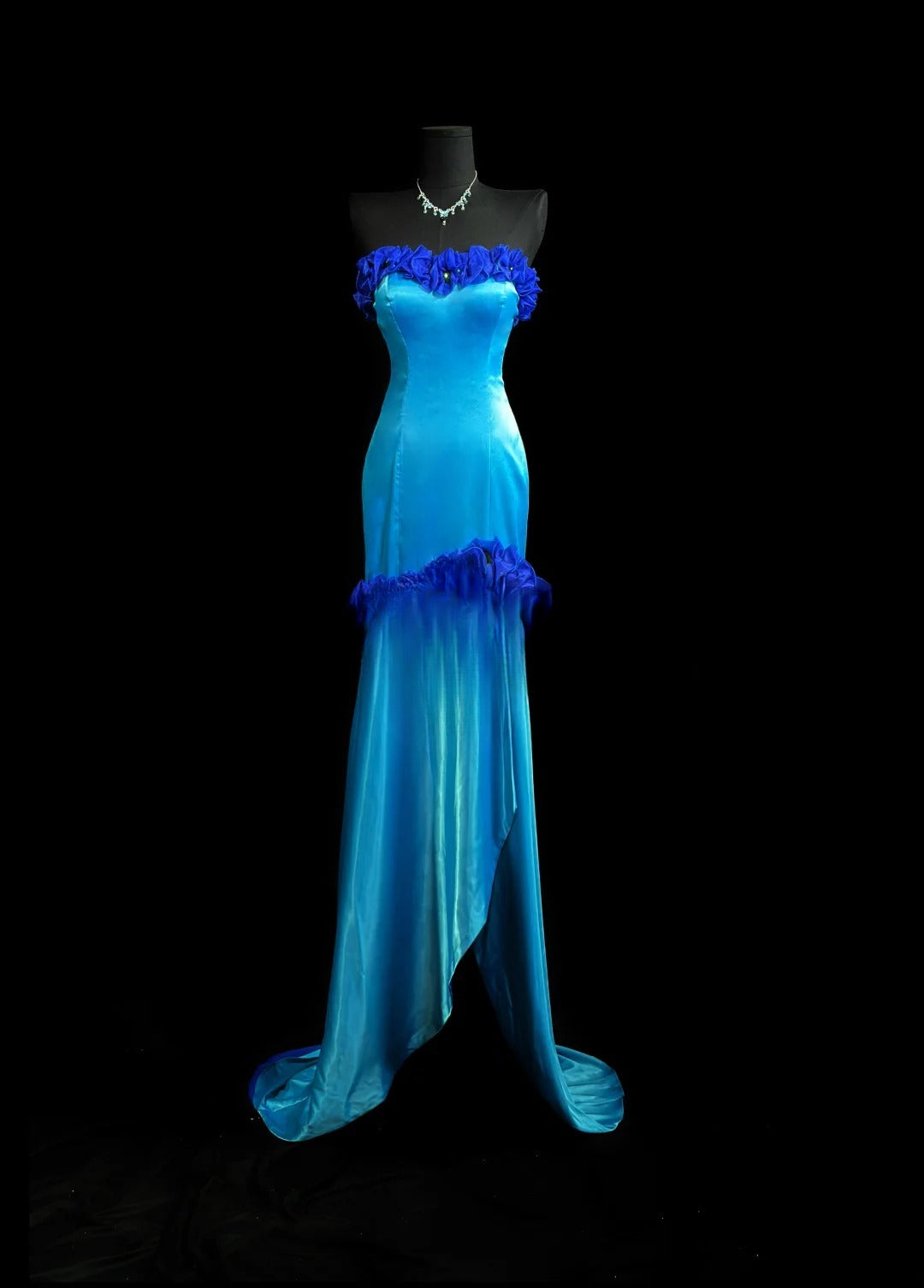 Vintage Prom Dresses Mermaid Sweetheart Blue High Low 1950s Retro Classy Party Formal Outfits RB6201