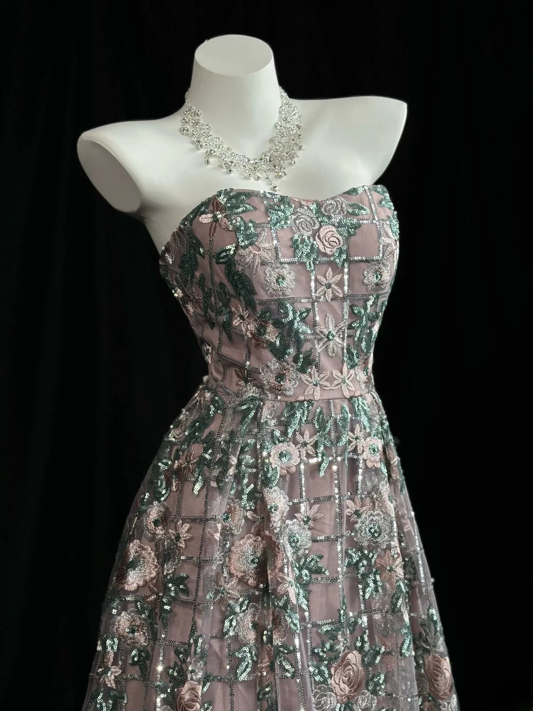 Glitter Prom Dresses A line Sweetheart Pink Sequin 1950s Retro Classy Party Formal Outfits RB6202