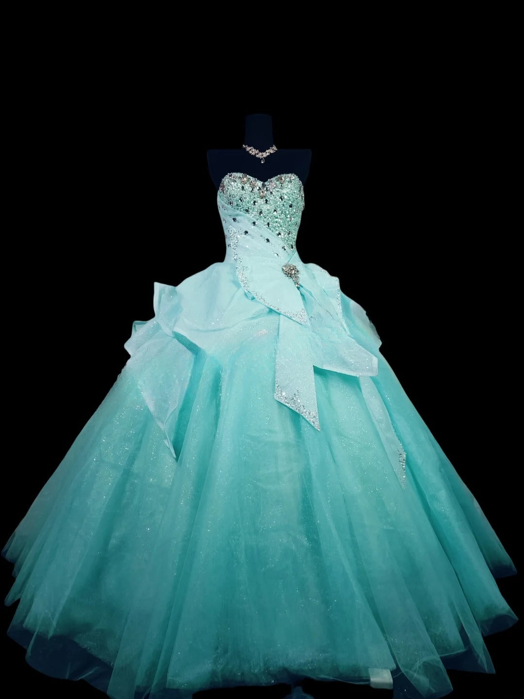Cute Ball Gown Sweetheart Tulle Blue Long Quinceañera Dress Moda 2000 15 Quinceanera Dresses Ideas Sweet 16 Outfits RB7140