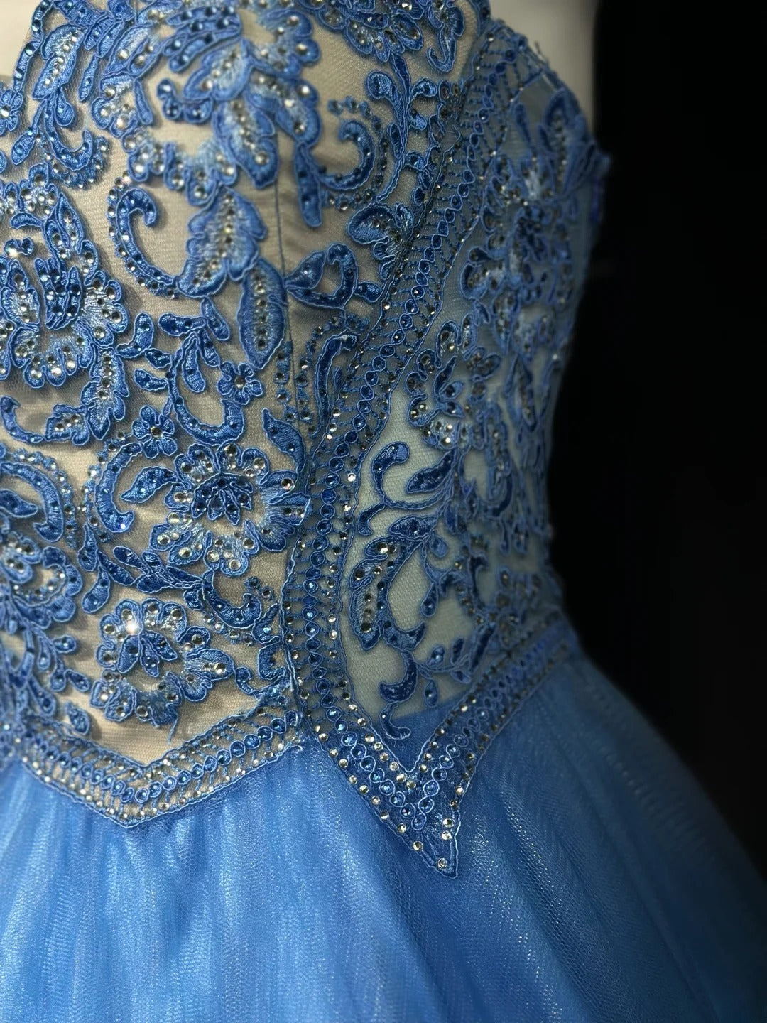 Modest Prom Dresses Ball Gown Sweetheart Royal Blue Lace Tulle 1950s Retro Classy Party Formal Outfits RB6214