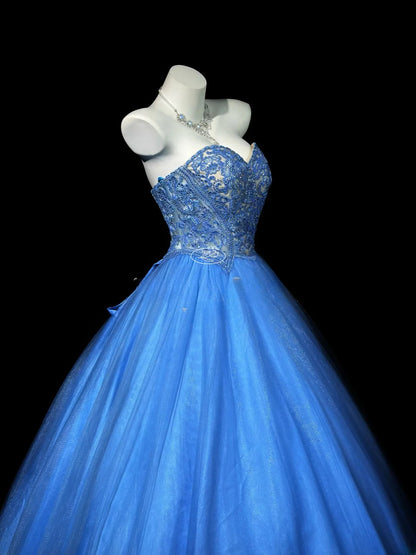 Modest Prom Dresses Ball Gown Sweetheart Royal Blue Lace Tulle 1950s Retro Classy Party Formal Outfits RB6214