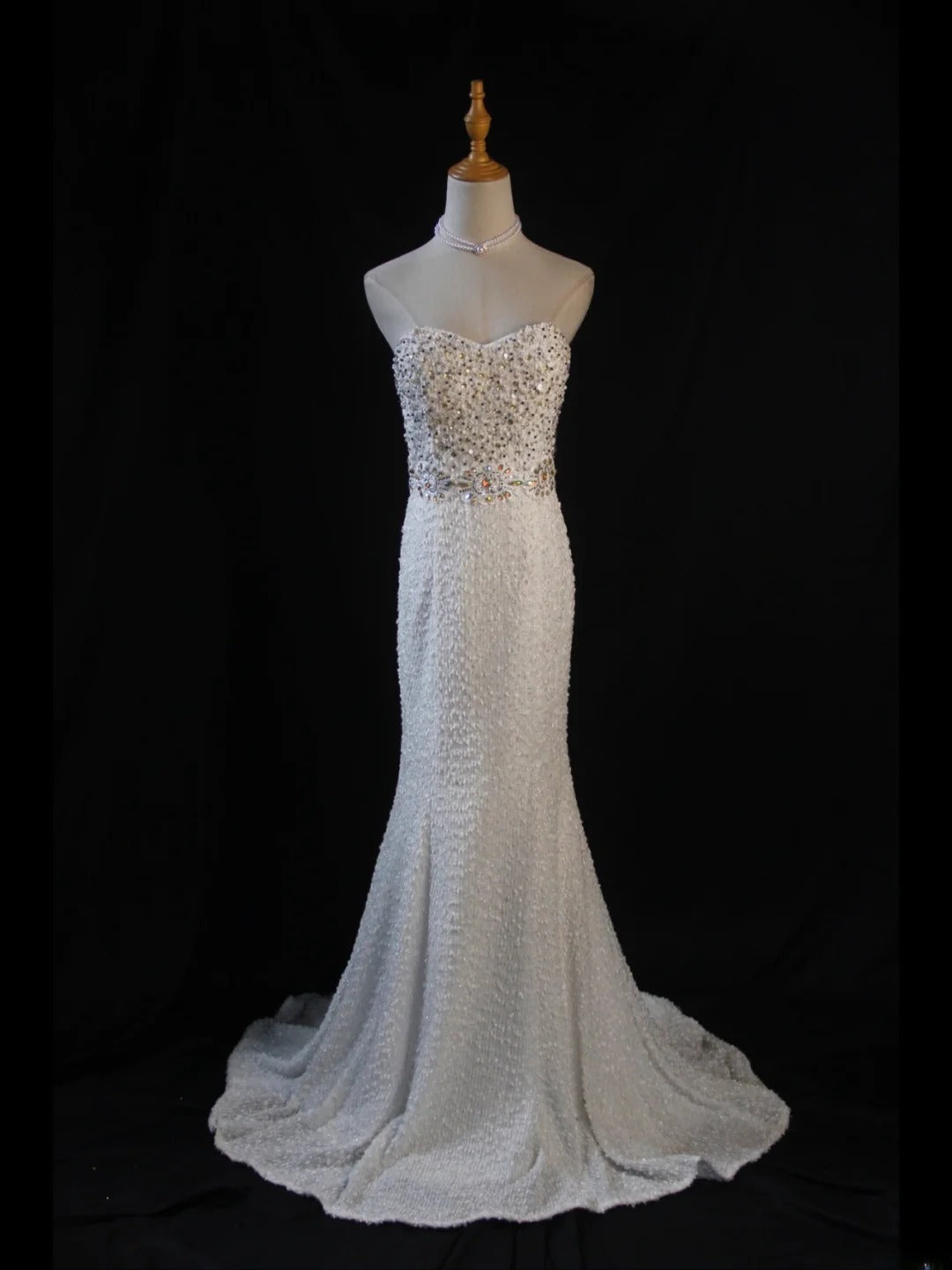 Vintage Mermaid Sweetheart White 1950s With Pearls Beaded Bodice Long Prom Dresses Inspo Birthday Outfit Formal Gown AS396
