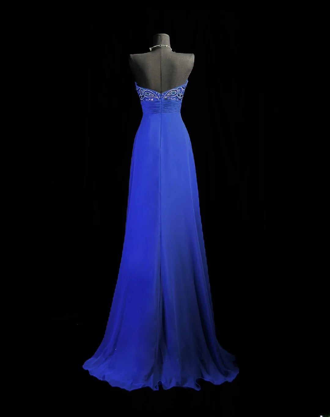 Classy Prom Dresses A Line Sweetheart Royal Blue Chiffon 1950s Retro Classy Party Formal Outfits RB6218