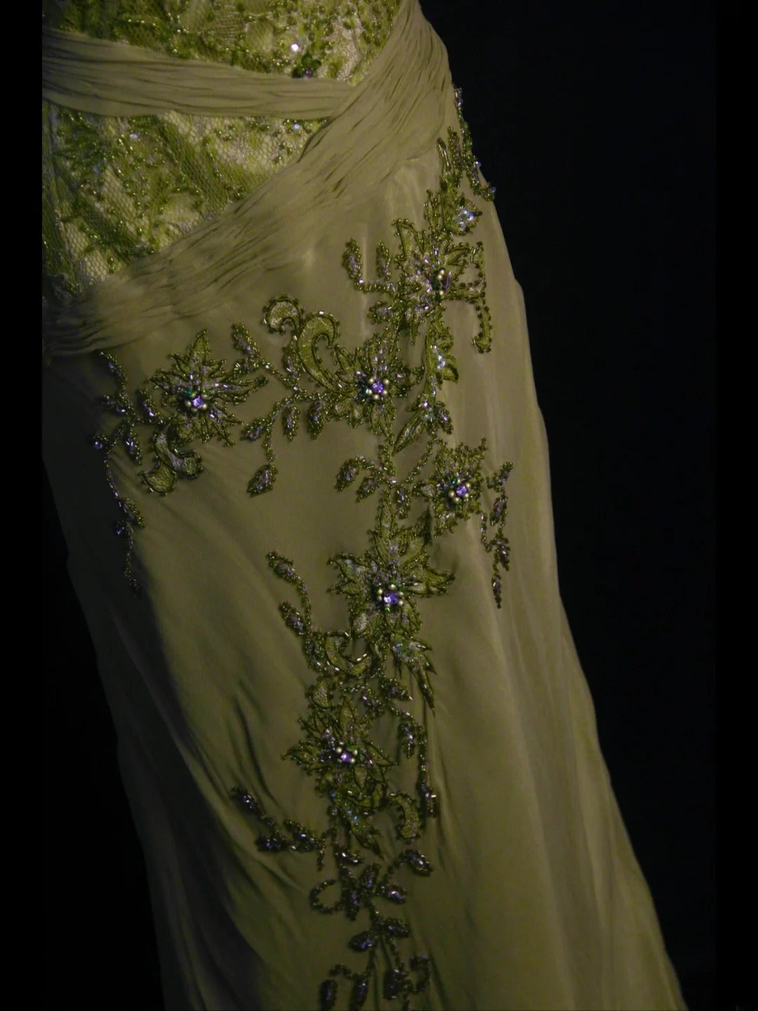 Vintage Meerjungfrauen-Kleid aus salbeigrünem Chiffon im Stil der 1950er Jahre mit herzförmigem Ausschnitt, Perlen und Spitzenoberteil, langes Ballkleid, Inspiration für Geburtstagsoutfits, Partykleid AS400