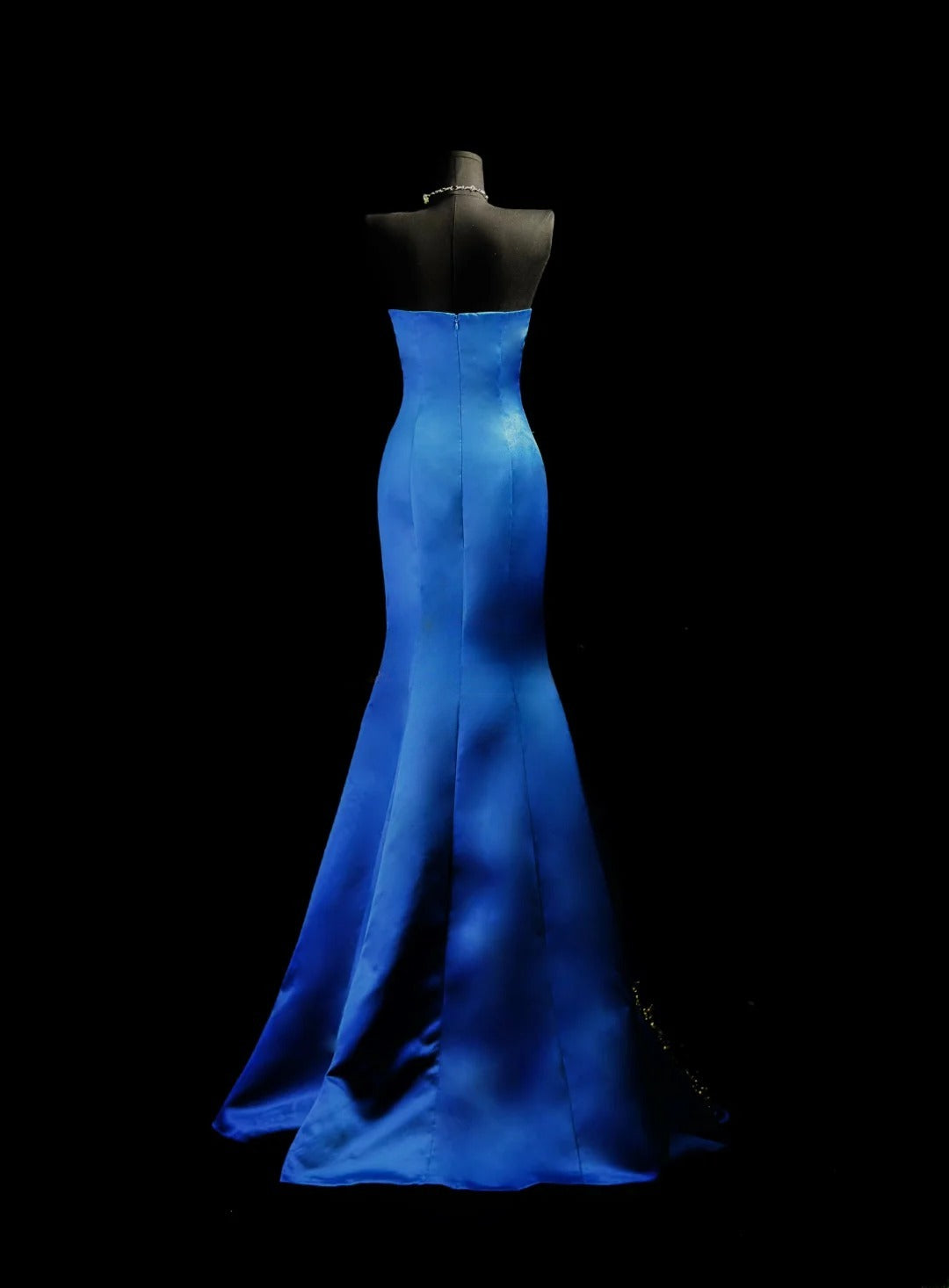 Vintage 2000s Prom Dresses Mermaid Sweetheart Royal Blue With Gold Lace Long Party Formal Outfits RB6219