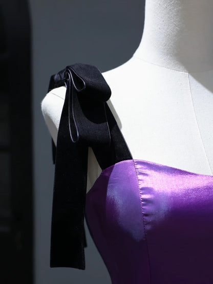 Neues lila Satin-Ballkleid für Quinceañeras, schlicht, sexy, für Partys und süße 16 Geburtstage, Kleid AS404